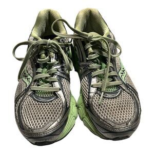 Saucony Progid Omni 11 Running Shoes Green Silver Size 7 Arch-Lock Sneaker Track